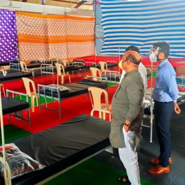 ಗೃಹ ಸಚಿವ ಬೊಮ್ಮಾಯಿ ಮನೆ ಆವರಣವೇ ಈಗ ಕೋವಿಡ್ ಆರೈಕೆ ಕೇಂದ್ರ..!