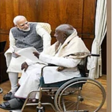 ಪ್ರಧಾನಿ ಮೋದಿ ಭೇಟಿ ಮಾಡಿದ ದೇವೇಗೌಡ : ಅಂತಾರಾಜ್ಯ ನದಿ ನೀರು ಹಂಚಿಕೆ ಸೇರಿ ಕೆಲ ವಿಚಾರಗಳ ಬಗ್ಗೆ ಚರ್ಚೆ