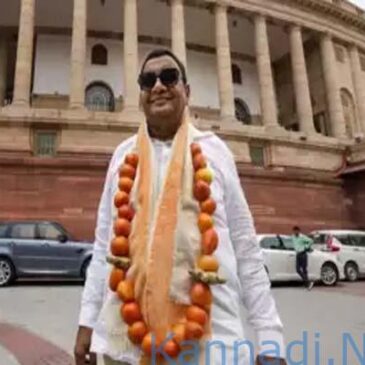 ಟೊಮೆಟೊ ಹಾರ ಹಾಕಿಕೊಂಡು ಸದನಕ್ಕೆ ಬಂದ ಎಎಪಿ ಸಂಸದ