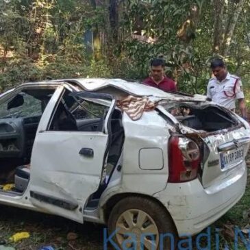 ಪುತ್ತೂರು | ಹೊಂಡಕ್ಕೆ ಉರುಳಿ ಬಿದ್ದ ಕಾರು; ಮೂವರು ಸಾವು