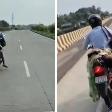 ಆಘಾತಕಾರಿ ವೀಡಿಯೊ…| ಟ್ರಕ್ ಡಿಕ್ಕಿ ಹೊಡೆದು ಮೃತಪಟ್ಟ ಪತ್ನಿ ಶವವನ್ನು ಬೈಕಿಗೆ ಕಟ್ಟಿಕೊಂಡು ಒಯ್ದ ಪತಿ….!