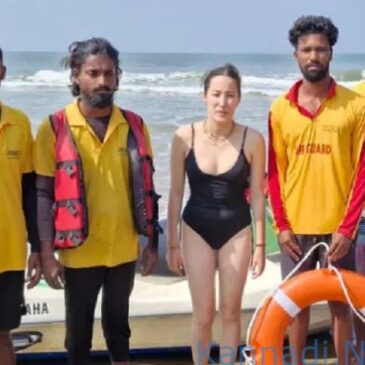ಗೋಕರ್ಣ : ಕುಡ್ಲೇ ಬೀಚ್‌ನಲ್ಲಿ ಸಮುದ್ರದಲ್ಲಿ ಮುಳುಗುತ್ತಿದ್ದ ವಿದೇಶಿ ಮಹಿಳೆಯ ರಕ್ಷಣೆ