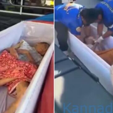 ವೀಡಿಯೊ…| ಅಂತ್ಯಸಂಸ್ಕಾರಕ್ಕೂ ಮುನ್ನ ಶವಪೆಟ್ಟಿಗೆಯೊಳಗೆ ಎಚ್ಚರಗೊಂಡ ಸತ್ತುಹೋಗಿದ್ದಾಳೆಂದು ಭಾವಿಸಲಾಗಿದ್ದ ಮಹಿಳೆ…!