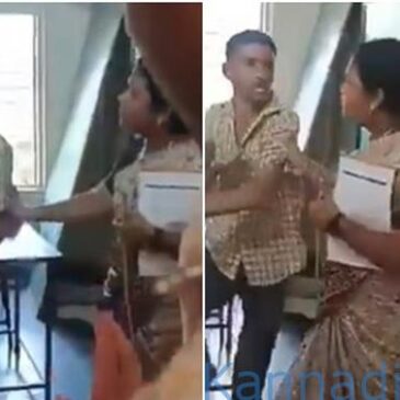 ವೀಡಿಯೊ..: ಕ್ಲಾಸ್ ರೂಂನಲ್ಲಿ ಶಿಕ್ಷಕನಿಗೆ ಹೊಡೆದ ವಿದ್ಯಾರ್ಥಿ