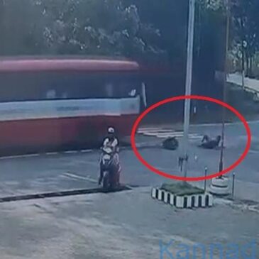 ಬೆಳ್ತಂಗಡಿ : ಚಲಿಸುತ್ತಿದ್ದ ಬಸ್ಸಿನಿಂದ ರಸ್ತೆಗೆ ಬಿದ್ದ ವಿದ್ಯಾರ್ಥಿನಿಯರು ; ದೃಶ್ಯ ಸಿಸಿಟಿವಿಯಲ್ಲಿ ಸೆರೆ