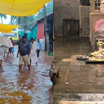 ಗೋಕರ್ಣ ; ಭಾರಿ ಮಳೆಗೆ ಮಹಾಬಲೇಶ್ವರ ದೇಗುಲದ ಗರ್ಭಗುಡಿಗೆ ನೀರು