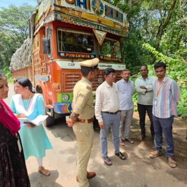 ಶಿರಸಿ ; ಪಡಿತರ ಅಕ್ಕಿ ಅಕ್ರಮ ಸಾಗಾಟ ; ಲಾರಿ ಸಮೇತ 473 ಚೀಲ ಅಕ್ಕಿ ವಶ
