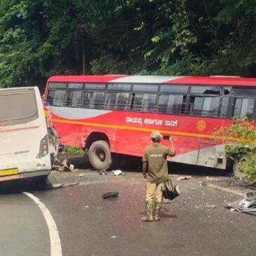 ಯಲ್ಲಾಪುರ : ಸಾರಿಗೆ ಸಂಸ್ಥೆ ಬಸ್-ಮಿನಿ ಬಸ್ ಡಿಕ್ಕಿ : 10 ಮಂದಿಗೆ ಗಾಯ