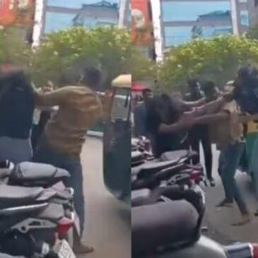 ವಿಡಿಯೋ..| ಬೆಂಗಳೂರು : ಬಾಡಿಗೆ ವಿಚಾರಕ್ಕೆ ನಡು ರಸ್ತೆಯಲ್ಲೇ ಇಬ್ಬರು ಯುವತಿಯರು-ಆಟೋ ಚಾಲಕನ ನಡುವೆ ಹೊಡೆದಾಟ