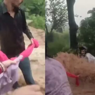 ಮೈ ಜುಂ ಎನ್ನುವ ವಿಡಿಯೊ | ಹಠಾತ್‌ ಪ್ರವಾಹದಲ್ಲಿ ಸಿಲುಕಿದ ಬೈಕರ್‌; ಹಗ್ಗದಂತೆ ದುಪಟ್ಟಾ ಬಳಸಿ ಆತನನ್ನು ರಕ್ಷಿಸಿದ ಕುಟುಂಬ