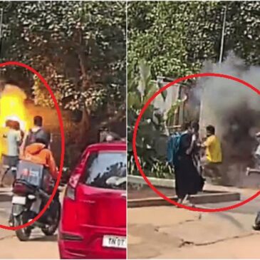 ವಿಡಿಯೋ | ಬೆಂಗಳೂರು: ರಸ್ತೆ ಬದಿಯ ಟ್ರಾನ್ಸ್‌ಫಾರ್ಮರ್ ಸ್ಫೋಟಗೊಂಡು ಪಾದಚಾರಿಗೆ ಗಾಯ